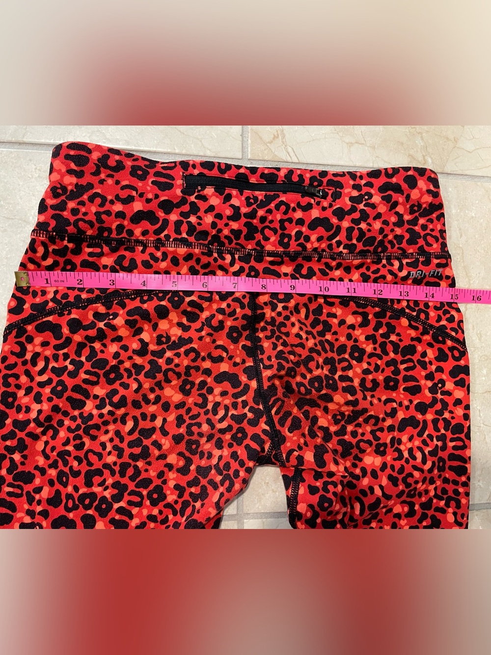 Nike Dri-Fit black & orange Leopard Print Leggings - Picture 11 of 13